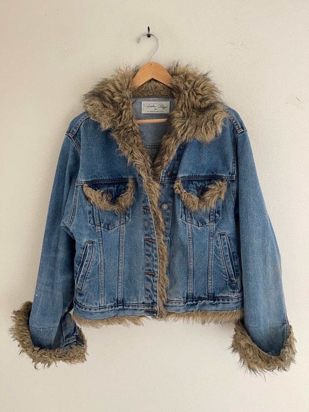 TASHA POLIZZI for TP SaddleBlanket & Co. Jean Jacket/Faux Fur Trim: Small; NWOT!
